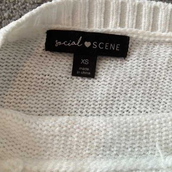 social scene cropped white sweater size xs - Picture 4 of 5